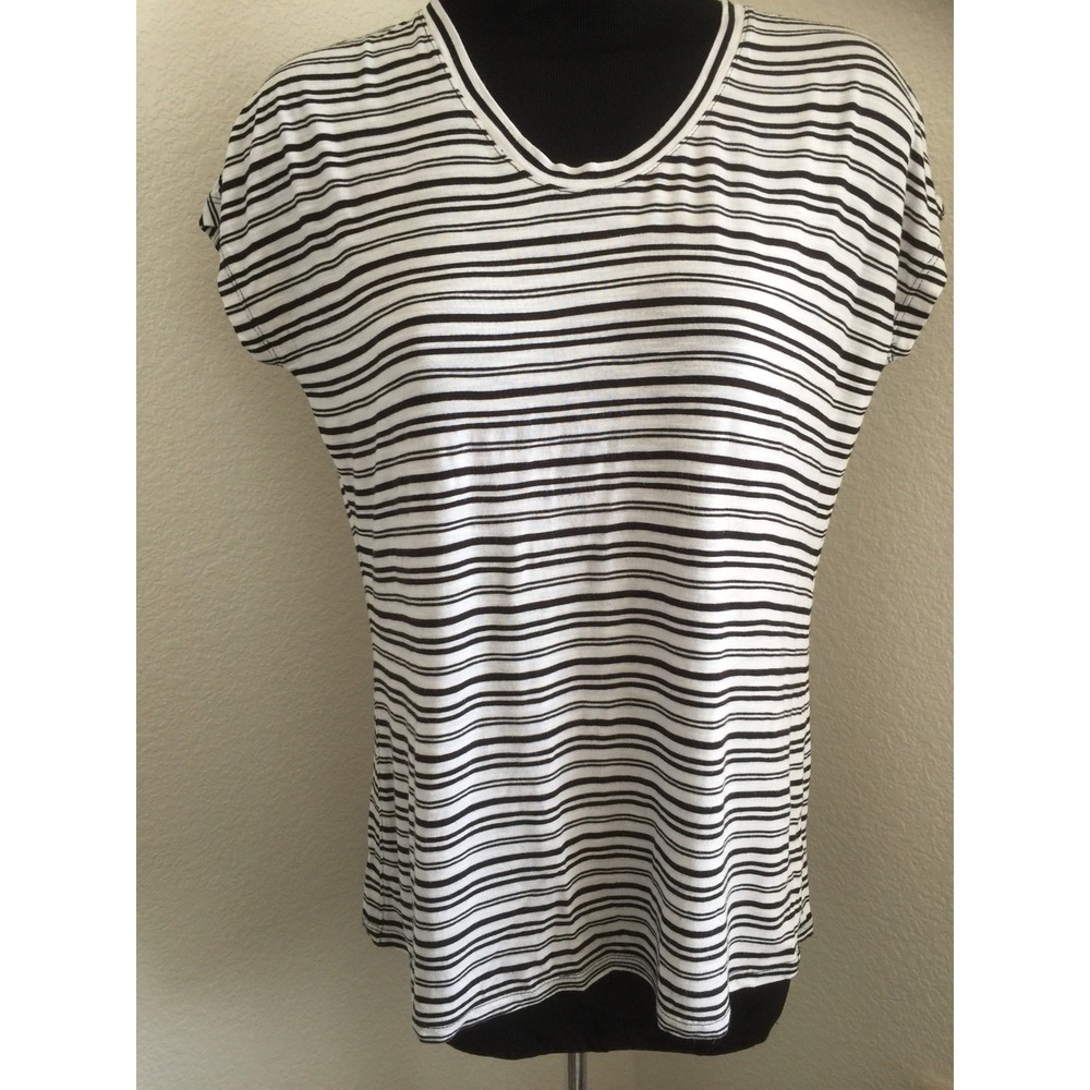 Women's Calvin Klein Jeans Shirt White Black Striped Striped shirt Size S